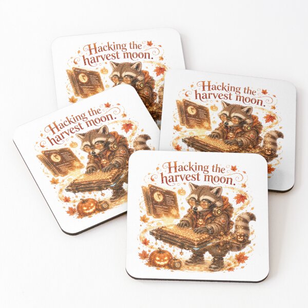Item preview, Hacking The Harvest Moon Steampunk Raccoon Cyber Fall Magic designed and sold by AQUILAKREO.