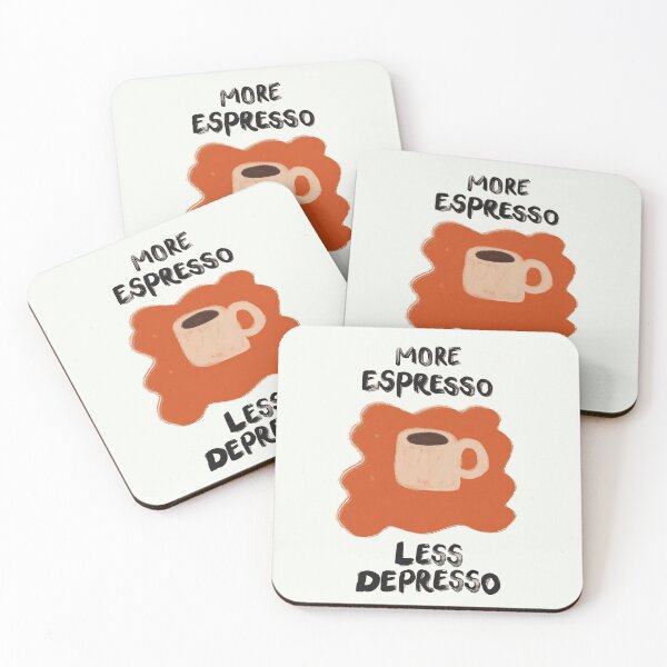 Item preview, More Espresso Less Depresso Funny Coffee Quote designed and sold by Kunst&Kontrast.
