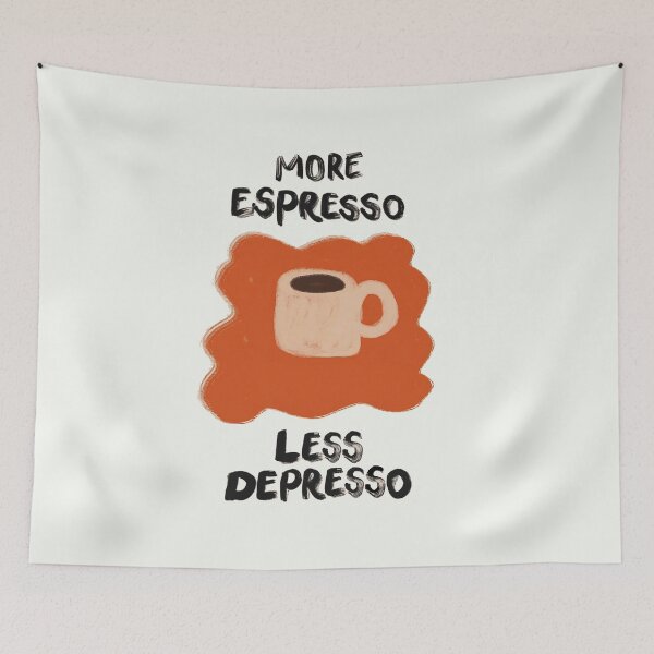 Item preview, More Espresso Less Depresso Funny Coffee Quote designed and sold by Kunst&Kontrast.