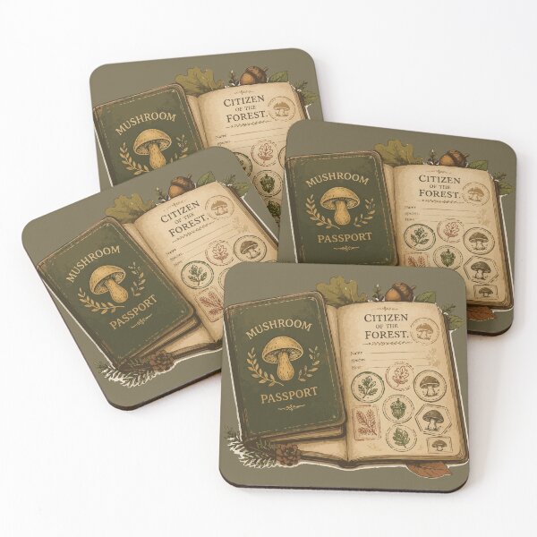 Item preview, Mushroom Passport Citizen of the Forest Cottagecore designed and sold by SimplePoDesign.
