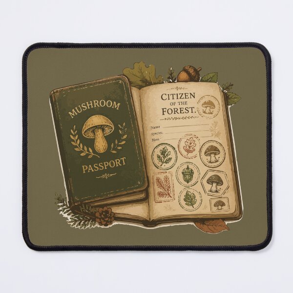 Item preview, Mushroom Passport Citizen of the Forest Cottagecore designed and sold by SimplePoDesign.