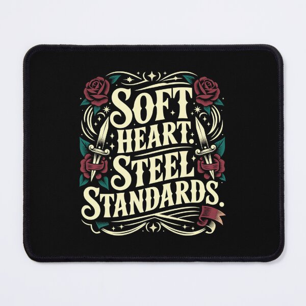 Item preview, Soft Heart Steel Standards Vintage Gothic Typography. Strong Kindness Quote Aesthetic designed and sold by Aarvya Fashion Club ( A.F.C ).