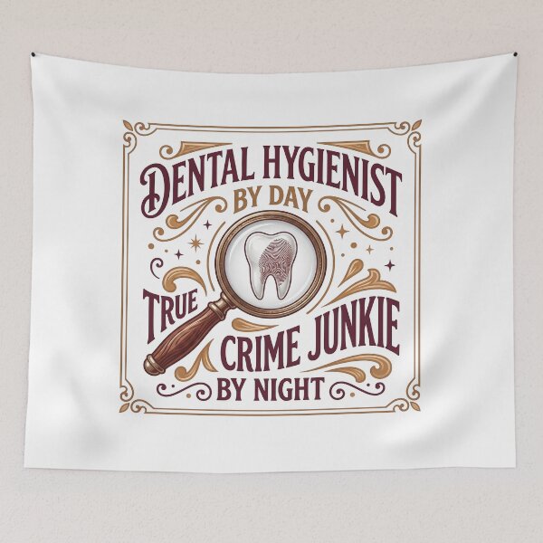 Item preview, Dental Hygienist By Day True Crime Junkie By Night Funny Gift T-Shirt designed and sold by Osmose-Studio ⭐⭐⭐⭐⭐.