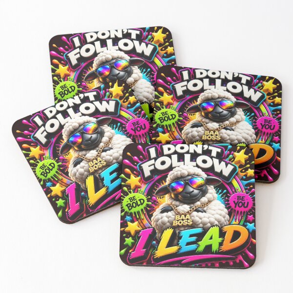 Item preview, Baa Boss - I Don't Follow I Lead Colorful Sheep designed and sold by AgnesB77.