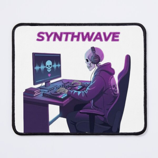 Item preview, Synthwave DJ Skeleton Music Producer designed and sold by Northern Glow Art.
