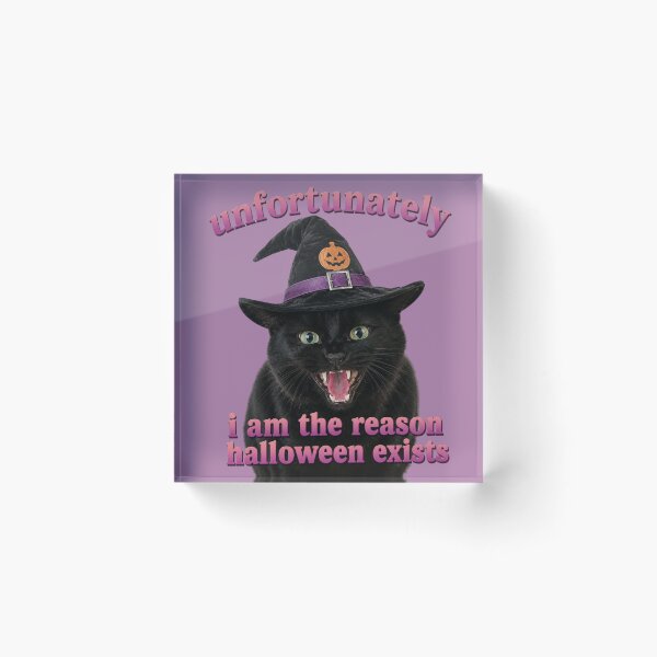 Item preview, Funny Black Cat Halloween Witch Hat Unfortunate Cat designed and sold by BoringClothes .
