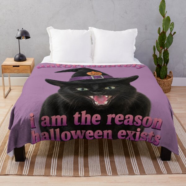 Item preview, Funny Black Cat Halloween Witch Hat Unfortunate Cat designed and sold by BoringClothes .