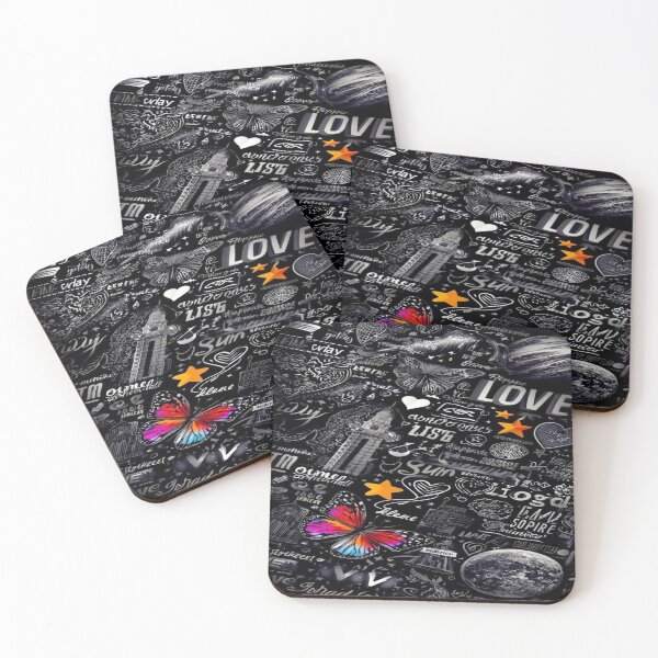 Item preview, Romantic Cosmic Collage - Rainbow Butterflies, Moon and Calligraphy designed and sold by RAYBIL.