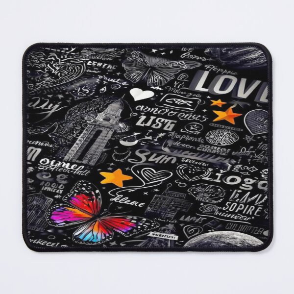 Item preview, Romantic Cosmic Collage - Rainbow Butterflies, Moon and Calligraphy designed and sold by RAYBIL.