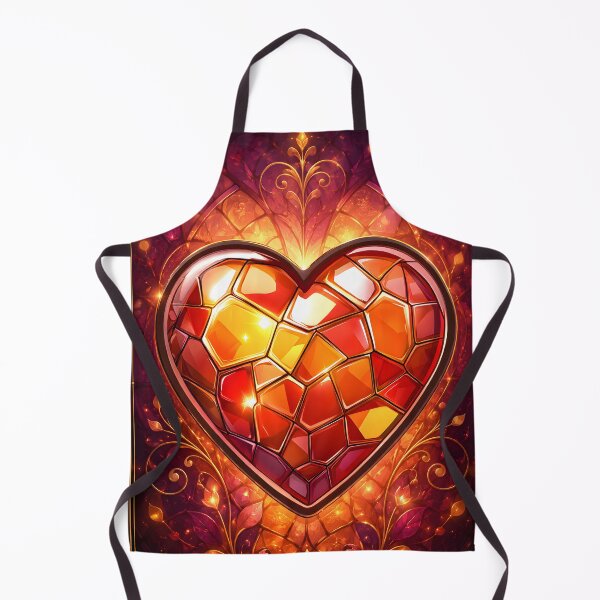 Item preview, Hearts 19 - Stained Glass Flaming Heart Art designed and sold by NikaNavi.