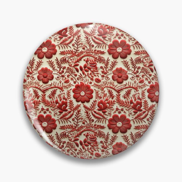 Item preview, Vintage Red Embroidery Floral  designed and sold by LouieVanille.