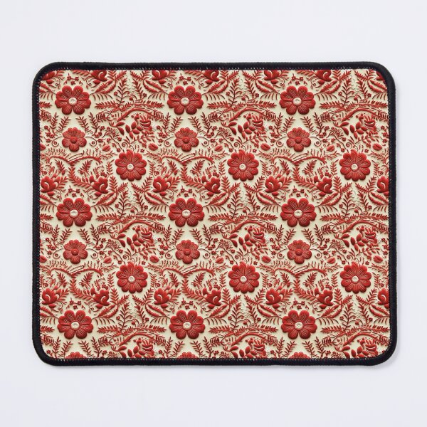 Item preview, Vintage Red Embroidery Floral  designed and sold by LouieVanille.