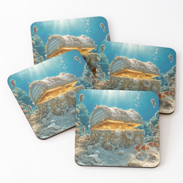 Item preview, Ocean Treasure Chest Made Out of Seashells designed and sold by Maria Dryfhout.