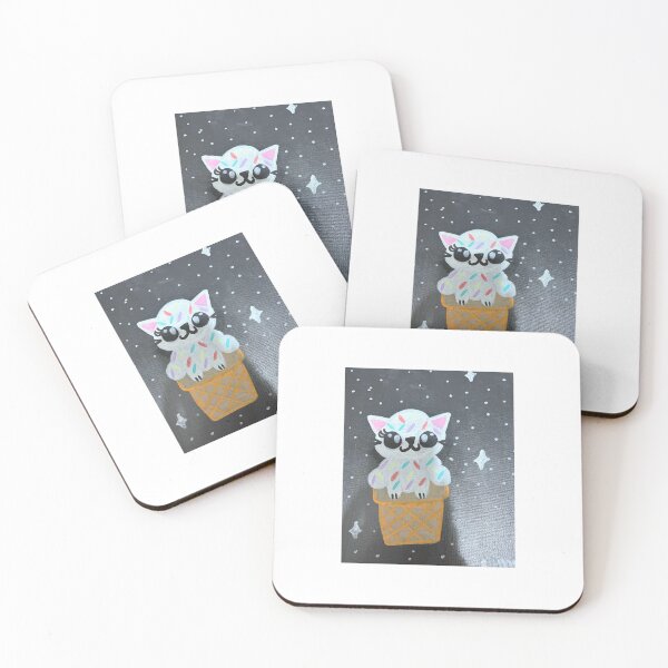 Item preview, Cosmic Cat Ice Cream Cone - Cute Astronaut Kitty Art designed and sold by Faithstarmancil.