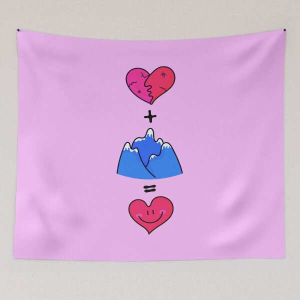 Item preview, A blue broken heart + Mountain = A happy heart designed and sold by DibujandoPorfa.