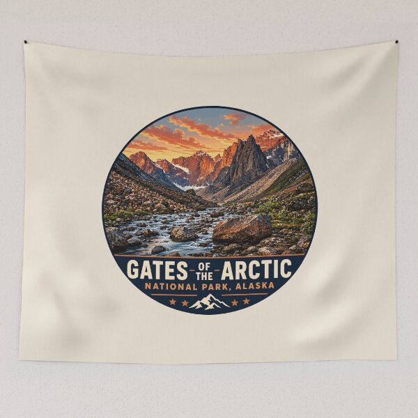 Item preview, Gates of the Arctic National Park Retro Wilderness designed and sold by Gideon Emmerich.