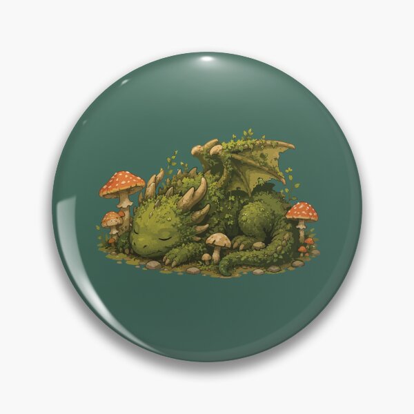 Item preview, Sleeping Moss Dragon Cozy Forest Fantasy designed and sold by SimplePoDesign.