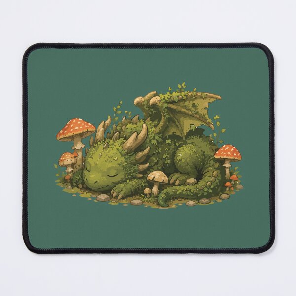 Item preview, Sleeping Moss Dragon Cozy Forest Fantasy designed and sold by SimplePoDesign.