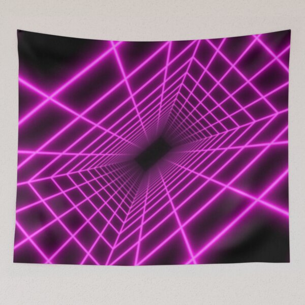 Item preview, Magenta Glow Rectangular Wireframe Tunnel designed and sold by Electric Shock!! Design.