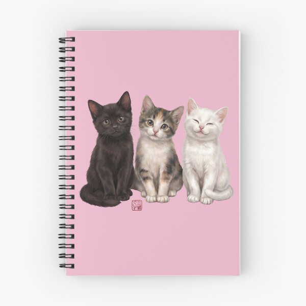 Item preview, Three Cute Kittens Friends Fluffy Cats Art designed and sold by JapanekoGallery.