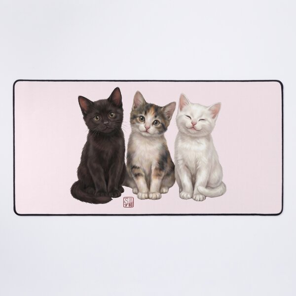 Item preview, Three Cute Kittens Friends Fluffy Cats Art designed and sold by JapanekoGallery.