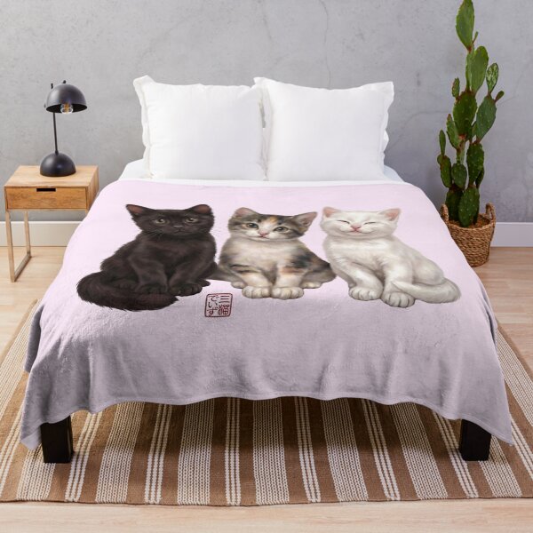 Item preview, Three Cute Kittens Friends Fluffy Cats Art designed and sold by JapanekoGallery.