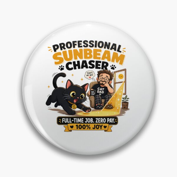 Item preview, Professional Sunbeam Chaser Black Cat Dad Funny T-Shirt designed and sold by Ashley critters.