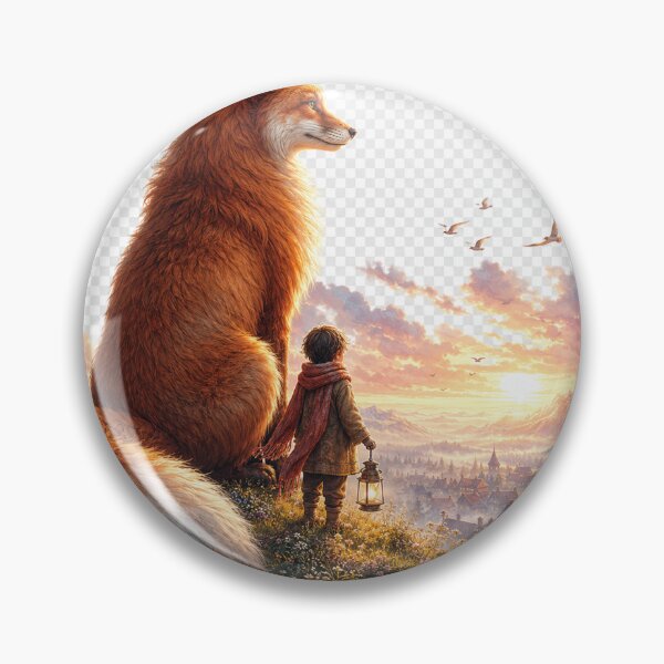 Item preview, The Fox Who Guards the Dawn Dreamy Fantasy Illustration designed and sold by TaiwoDesigns.