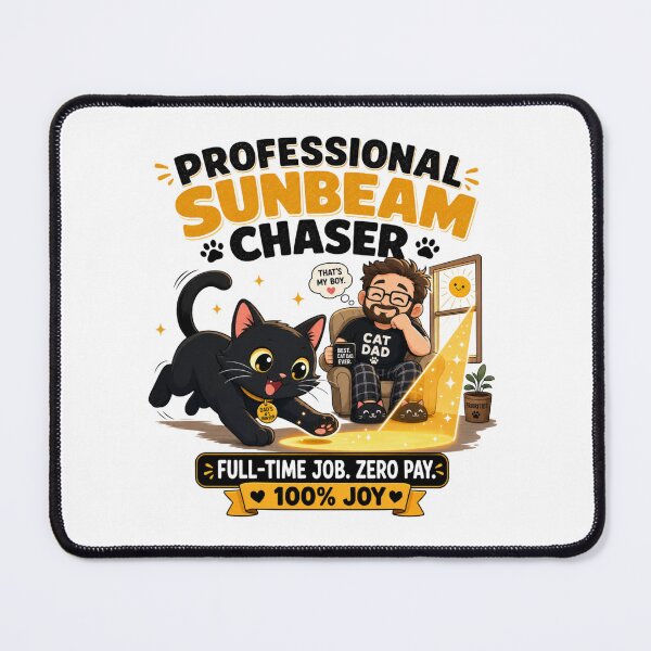 Item preview, Professional Sunbeam Chaser Black Cat Dad Funny T-Shirt designed and sold by Ashley critters.