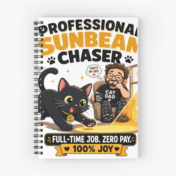 Item preview, Professional Sunbeam Chaser Black Cat Dad Funny T-Shirt designed and sold by Ashley critters.
