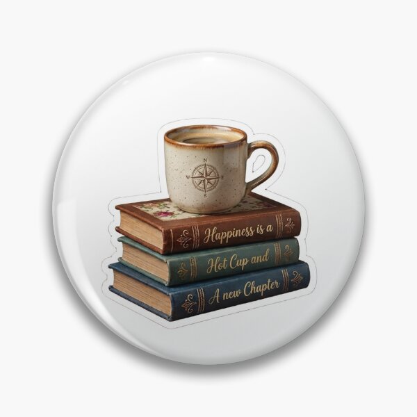 Item preview, Happiness Is a Hot Cup and a New Chapter Sticker | Book Lover Coffee Aesthetic designed and sold by MUSA'S.