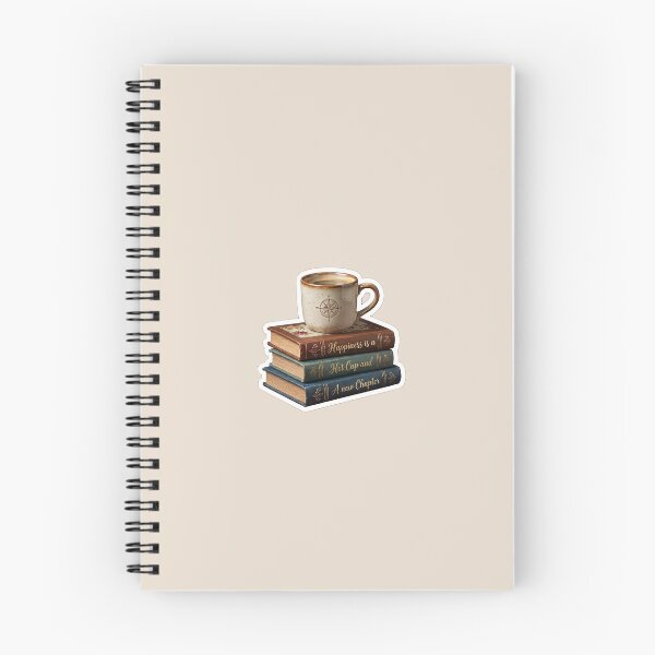 Item preview, Happiness Is a Hot Cup and a New Chapter Sticker | Book Lover Coffee Aesthetic designed and sold by MUSA'S.