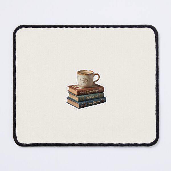 Item preview, Happiness Is a Hot Cup and a New Chapter Sticker | Book Lover Coffee Aesthetic designed and sold by MUSA'S.