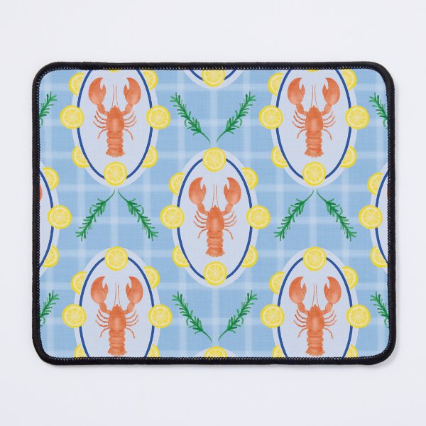 Item preview, Lobster Plate Pattern with Fresh Lemon Slices and Rosemary Branches designed and sold by studiodrchicken.