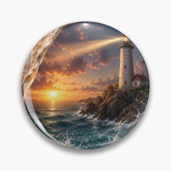 Item preview, Lighthouse in Seashell PNG, Ocean Sunset Digital Art, Coastal Fantasy Printable, Nautical Wall Art, Beach Lover Gift, Instant Download designed and sold by Line-mood.