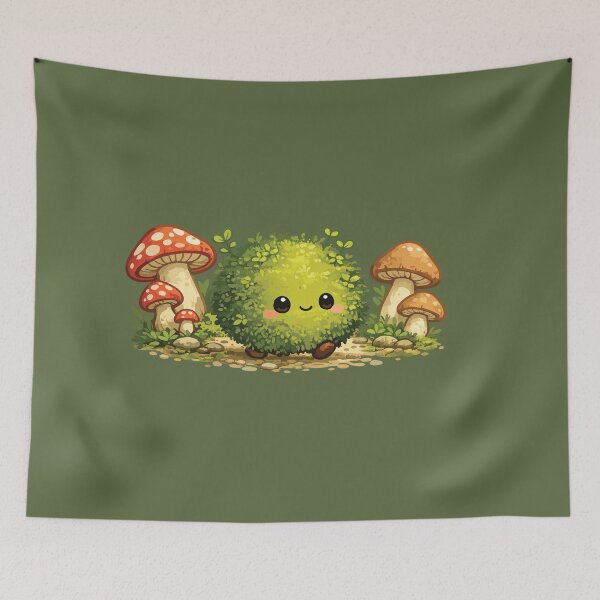 Item preview, Lindo espíritu del bosque con bola de musgo kawaii designed and sold by SimplePoDesign.
