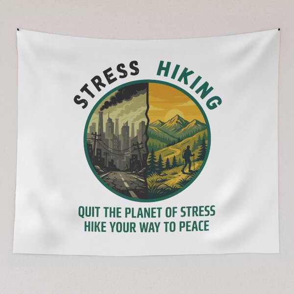 Item preview, Stress Hiking Shirt Design - Quit The Planet Of Stress Hike Your Way To Peace designed and sold by Gabe1983.