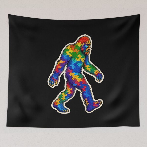 Item preview, Rainbow Camouflage Bigfoot Sasquatch Colorful Cryptid Design designed and sold by Swanny's Custom T-shirt and Gift Designs.