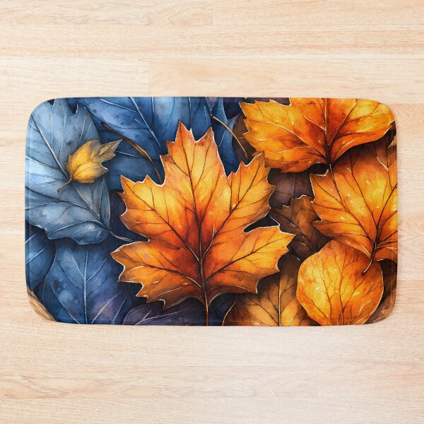 Item preview, Hearts 20 - Autumn Heart of Yellow and Blue Leaves designed and sold by NikaNavi.