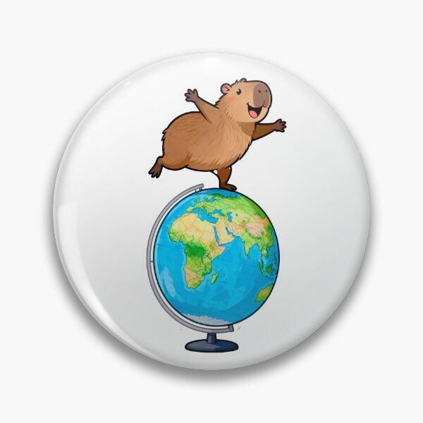 Item preview, Cute Capybara Riding a Classroom Globe | Back to School Sticker designed and sold by OksArtStudio.