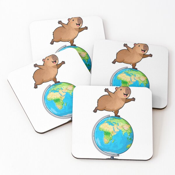 Item preview, Cute Capybara Riding a Classroom Globe | Back to School Sticker designed and sold by OksArtStudio.
