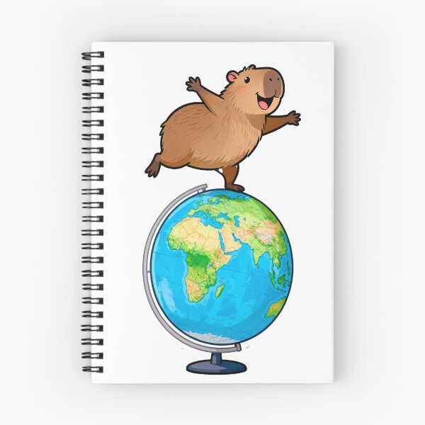 Item preview, Cute Capybara Riding a Classroom Globe | Back to School Sticker designed and sold by OksArtStudio.
