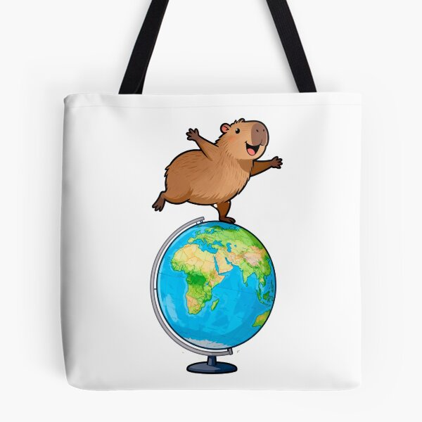 Item preview, Cute Capybara Riding a Classroom Globe | Back to School Sticker designed and sold by OksArtStudio.