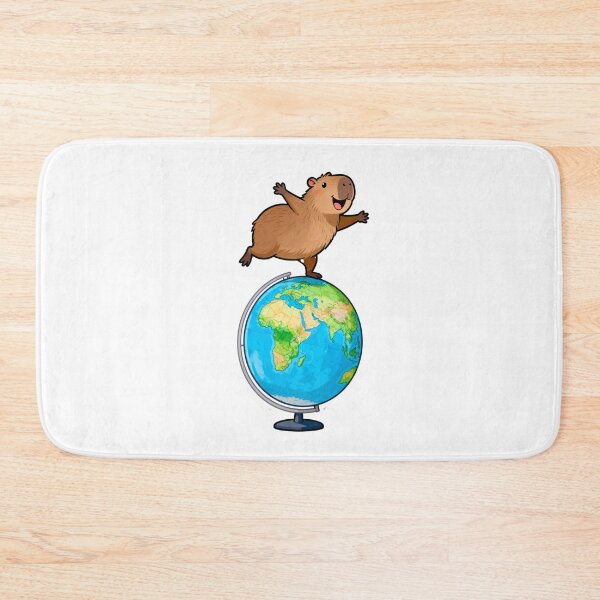 Item preview, Cute Capybara Riding a Classroom Globe | Back to School Sticker designed and sold by OksArtStudio.