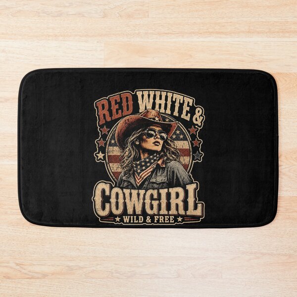Item preview, Red White & Cowgirl Wild And Free – Patriotic Western Cowgirl Country Design designed and sold by PosiMCreations.