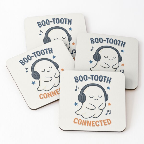 Item preview, Boo-Tooth Connected Funny Halloween Ghost Headphones Music Lover Tshirt designed and sold by HopeAndHustle.