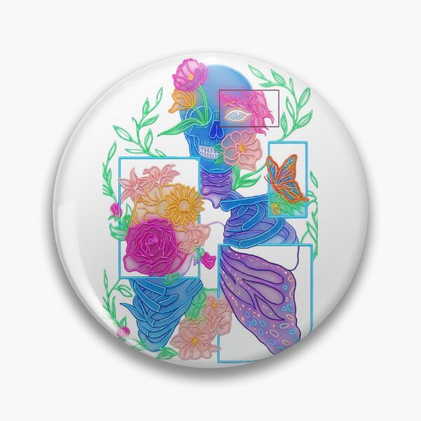 Item preview, Neon Skull, Flowers  Design designed and sold by kyrasolis.
