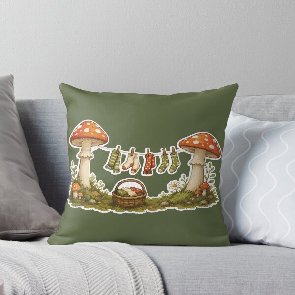 Item preview, Cozy Mushroom Laundry Day Sticker Cottagecore Forest designed and sold by SimplePoDesign.