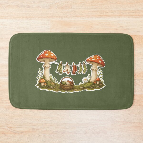 Item preview, Cozy Mushroom Laundry Day Sticker Cottagecore Forest designed and sold by SimplePoDesign.