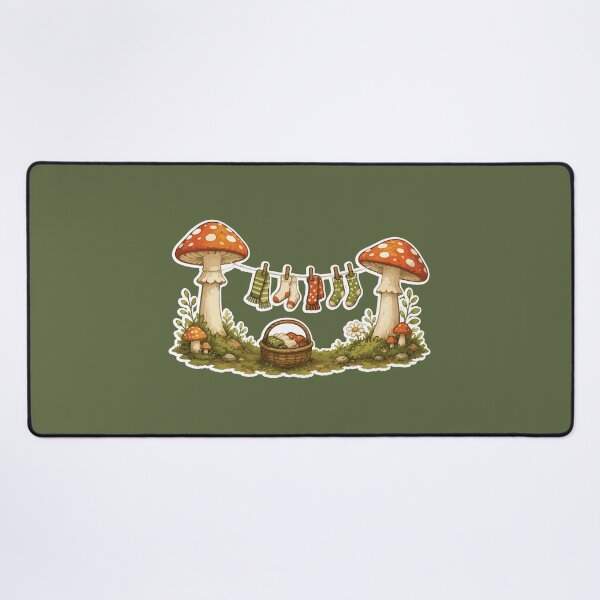 Item preview, Cozy Mushroom Laundry Day Sticker Cottagecore Forest designed and sold by SimplePoDesign.
